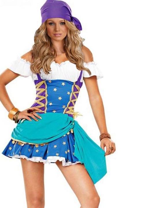 Kvinnor Cospaly dräkt för fest Vuxen sexig Halloween kostym Sexig prinsessa Teen zigenare dräkt