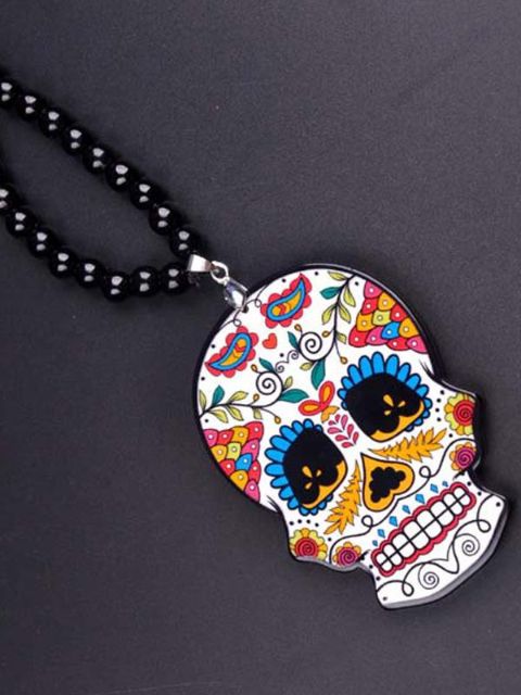 Moda HIP-HOP colgante de acrílico collar de gota cráneo collar de joyería para mujer para los amantes