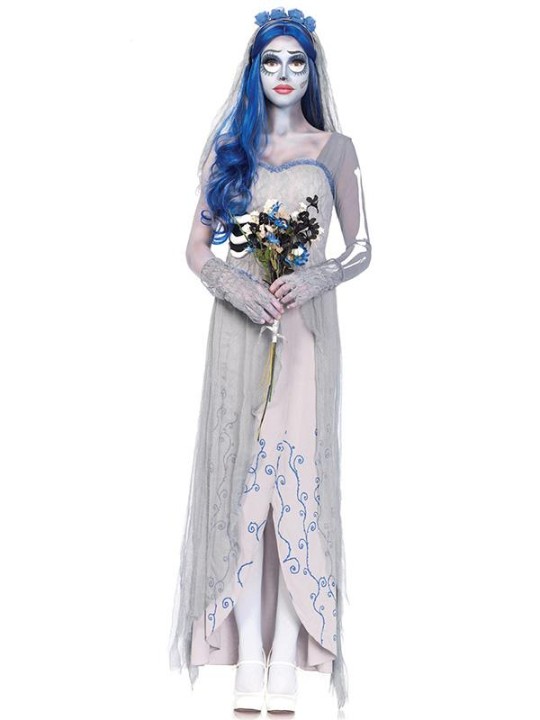 White Halloween Women Zombie Fancy Dress The Corpse Bride Outfit