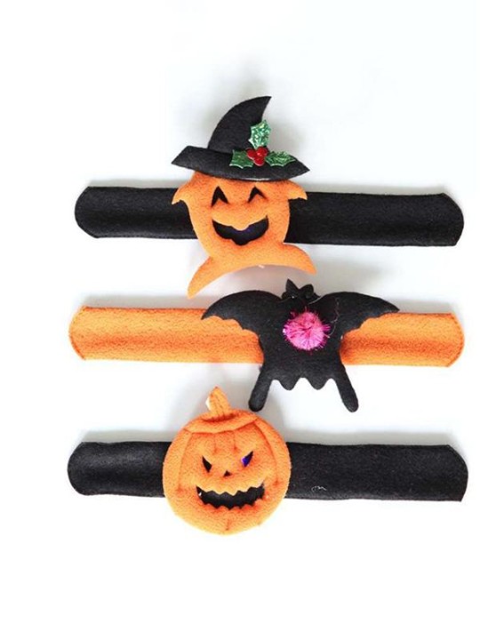 Bracelet Halloween Clap Cercle Enfants Cadeau Halloween Citrouille Chauve-Souris Fantôme (Sans Lumière)