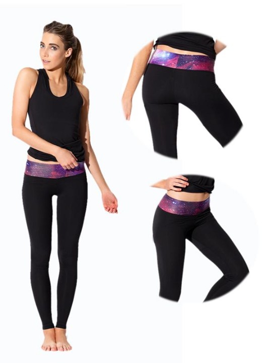 2015 Mujeres Moda Galaxy Digital 3D Impreso Pantalones Leggings Delgados Pantalones Elásticos Apretados Pantalones Deportivos