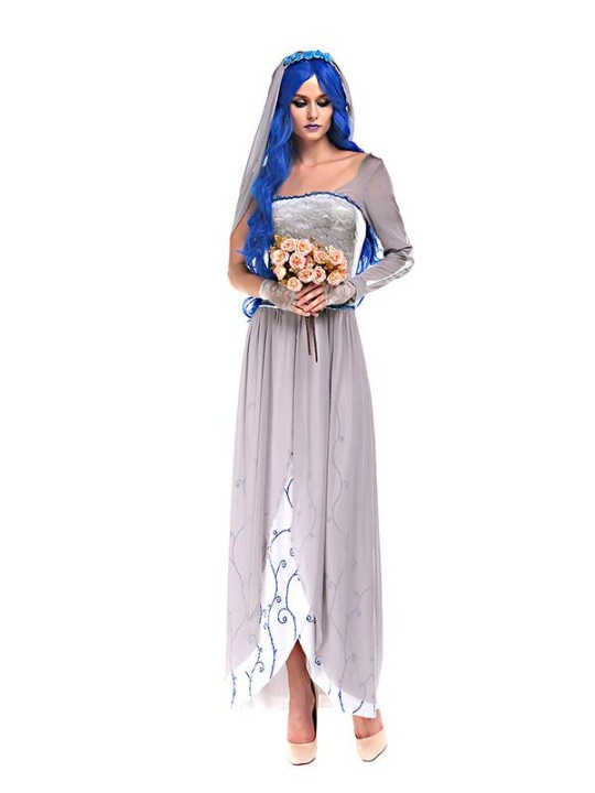 Weiße Halloween neue Frauen Zombie Kostüm die Corpse Bride Outfit Kostüme Cosplay
