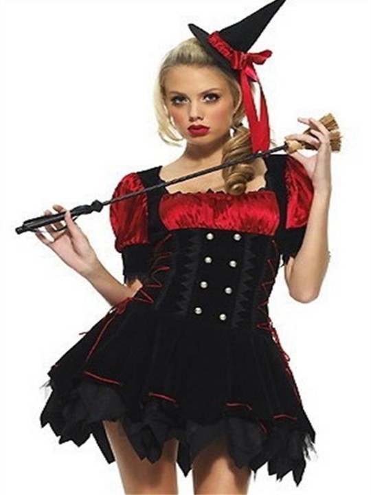 Kynþokkafullur Halloween kona Wicked Witch Fancy Party Dress undirföt Búningar Hlutverk leika Mini pils dress Fancy Dress