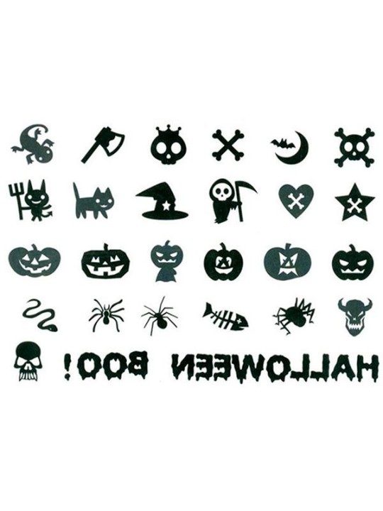 Halloween Cosplay húðflúr límmiðar Decals Original karakter Tímabundin húðflúr Body list