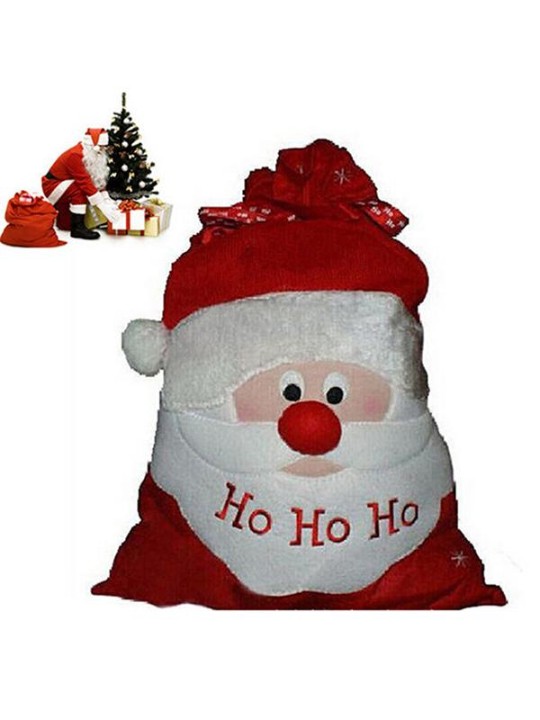 Bolsas de regalo de Navidad Santa Sack Stocking Plus HO HO Decoración de Navidad Supplies Santa Claus Xmas Gifts