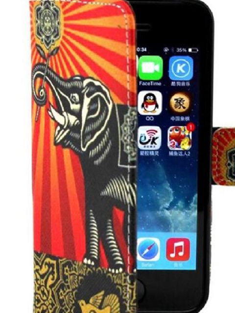 Simple Fashion iPhone 6 Case Flip Cover Phone Holder Colorful Print Wallet Card Holder