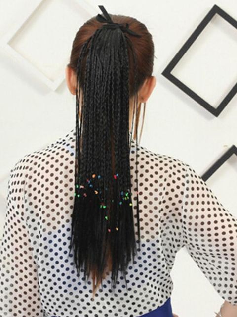 Delicadas mujeres más nuevas de la manera Pro Salon Bohemia Naturaleza Negro Ponytail (80 pelos)