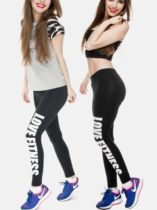 Women's Love Fitness Sports Leggings Gym Fitness Pants Training Bodybuilding