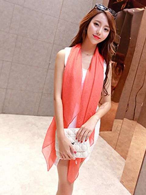 New Autumn Winter Scarves Korean Women Emulation Silk Scarf Candy Color Cappa