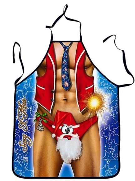 Fashion Digital Sexy Christmas Man Printing Apron Creative Cooking Aprons Costume Gifts