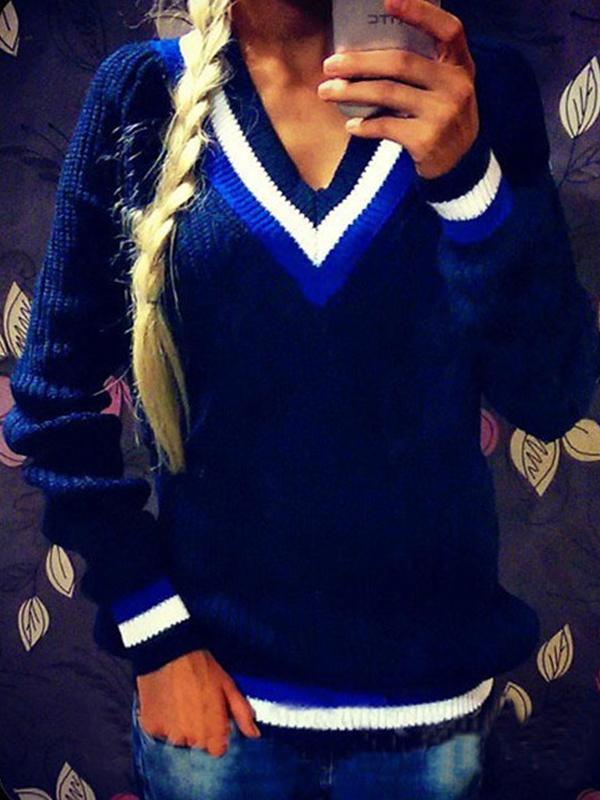 Herbst-Art- und Weisefrauen V-Ansatz Retro Art-lange Hülsen-lose Pullover-Strickjacke