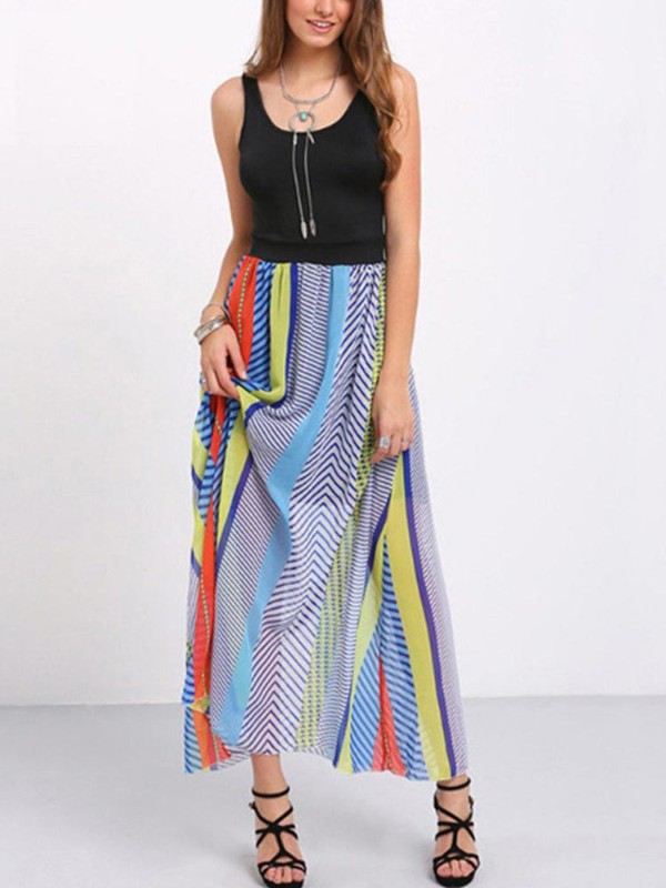 Mode femme sexy robe longue d&#39;été sans manches longue fendue robes de plage à imprimé floral