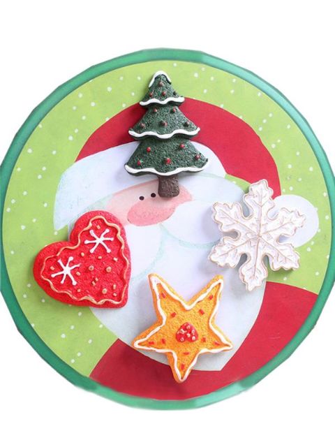 Søde Retro Jul Kreative Køleskabsmagneter Lås Harpiks Køleskabsmagnet Hjemmeindretning Nytårsgaver