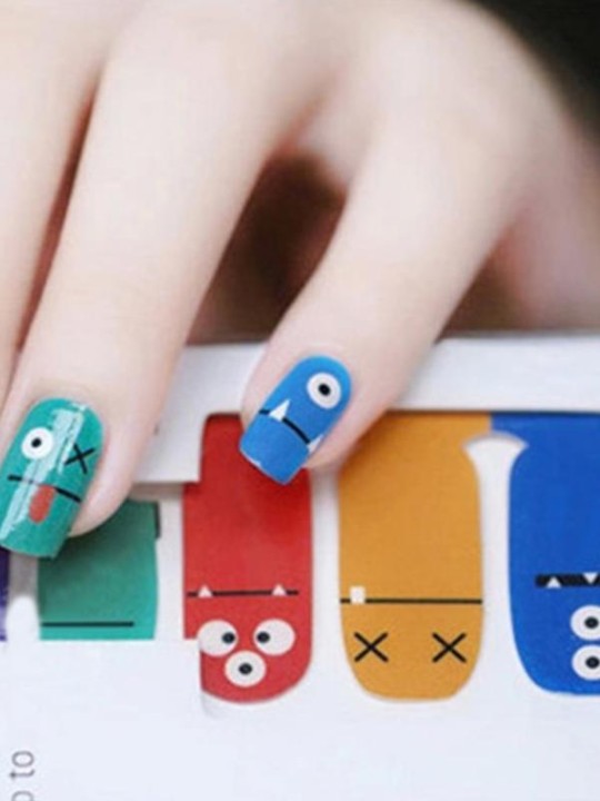 Fyndið tjáningarmynstur kvenna DIY límmiði Naglalistarmerki Naglar vefja naglaverkfæri Handsnyrting