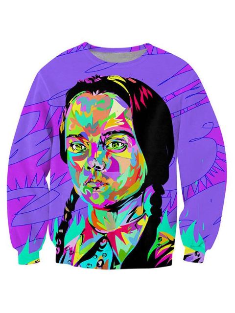 Women&#39;s Cool Fashion Girl Printing Crewneck Sweatshirts Pullovere Sport Outwear Langærmede toppe