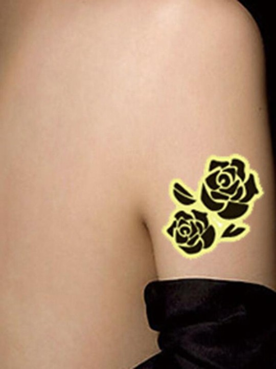 Moda unisex águia âncora estrela coração noctilucous impermeável tatuagem adesivos decalques tatuagem temporária