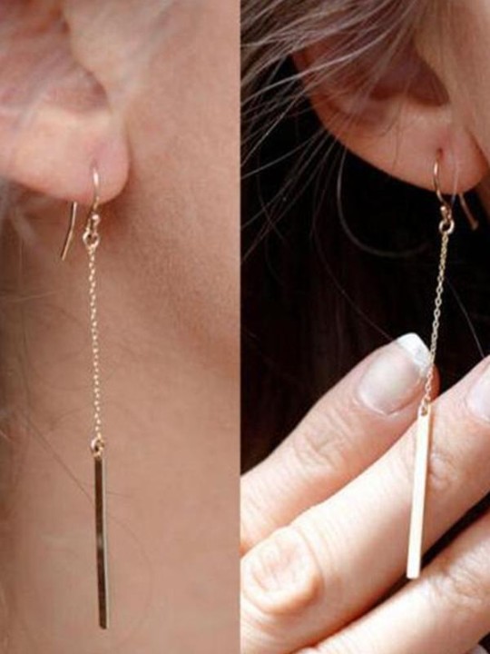 New Fashion Women's Simple Street Style Tassel Ear Stud Earrings