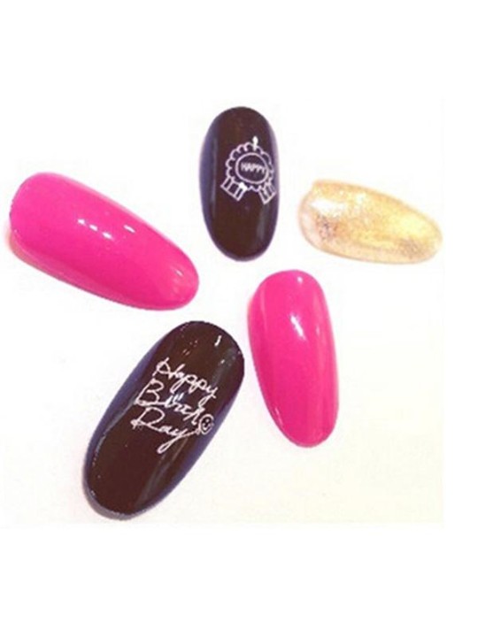 Kvinders vandmærke hvide bogstaver nummer DIY klistermærke Neglekunstoverføringsbilleder Negleindpakning Negleværktøj Manicure