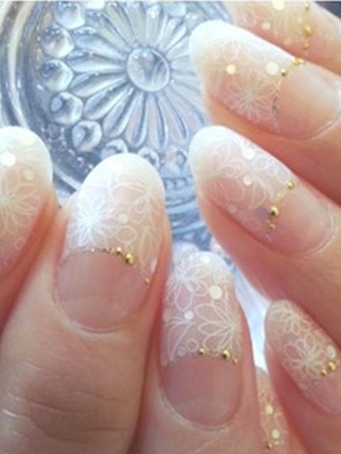 Femmes filigrane blanc marguerite feuilles autocollant Nail Art décalcomanies ongles enveloppes ongles outils manucure