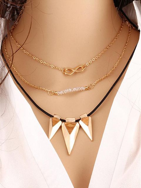 New Elegant Multilayer Triangle Chain Pendant Necklace Jewelry Accessories