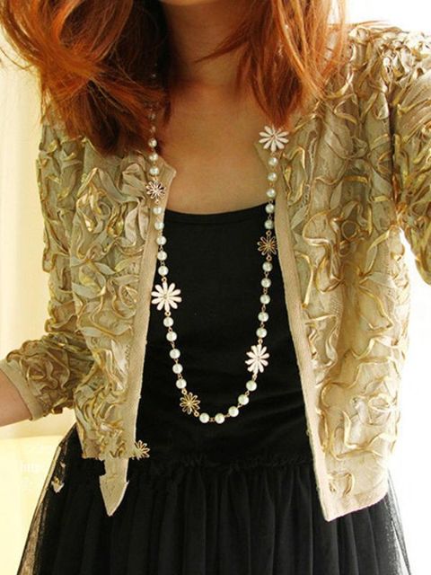 Nueva moda Daisy cadena de perlas cadena colgante collar accesorios de la joyería