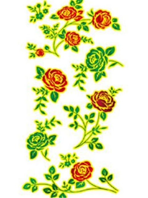 Mode unisexe vert rouge Rose fleurs Noctilucous étanche tatouage autocollants décalcomanies tatouage temporaire