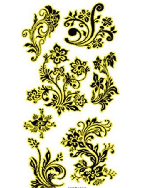 Unisex Mode Blumen Blumen Noctilucous Wasserdichte Tattoo Aufkleber Decals Temporäre Tattoo