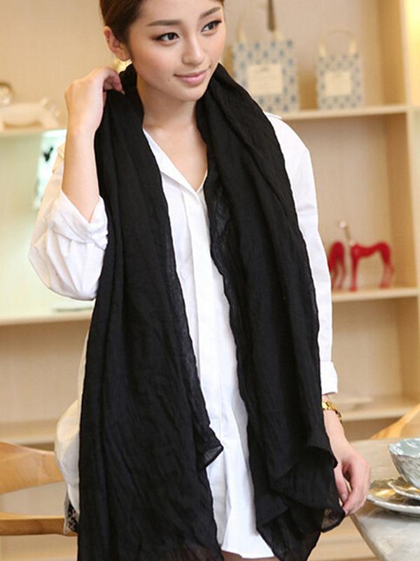 Ný tíska kvenna Haust vetur mjúk bómull solid litur gulur langur heitt trefil Voile sjal fjarahandklæði sólarvörn