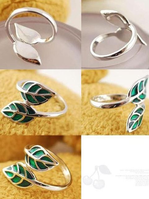 2015 nya kreativa Vintage Retro Leaves Ring Finger Rings