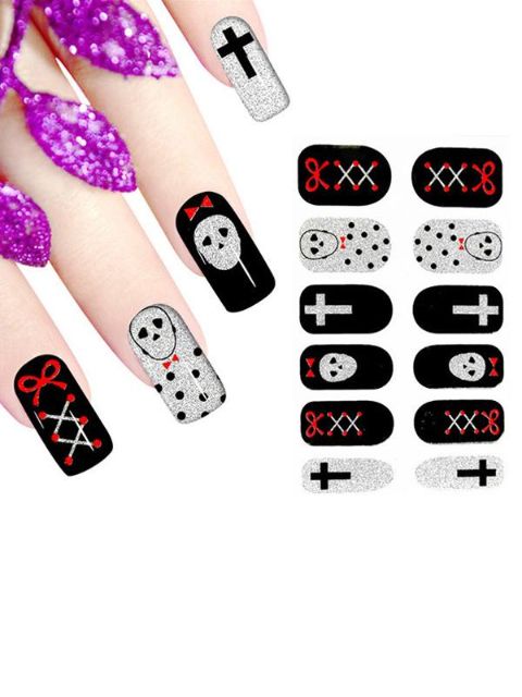 Nyt Cross Skull Women&#39;s DIY Sticker Nail Art Decals Nails Wraps Nail Tools Manicure