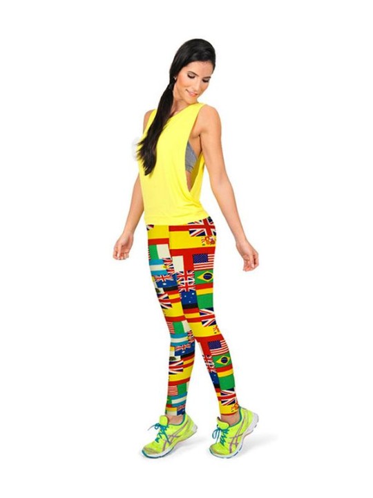 Nouveau mode femmes décontracté noël chaud hiver Leggings longs drapeau imprimé motif tricoté respirant mince pantalon maigre