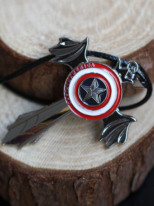 Neue Mode Coole Unisex Captain America Stern Schild Persönlichkeit Halskette Anhänger