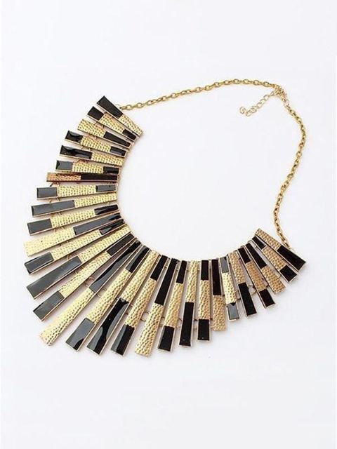 Neue Heiße Populäre Individuelle Design Schwarz Emaille Elegante Goldfarbe Kette Legierung Kragen Halskette Für Frauen 2015 Mode