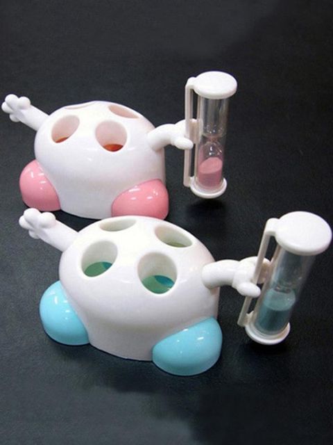 Creative Cute Cartoon 3 Minutes Hourglass Toothbrush Holders/Stand With Sand timer Children Household