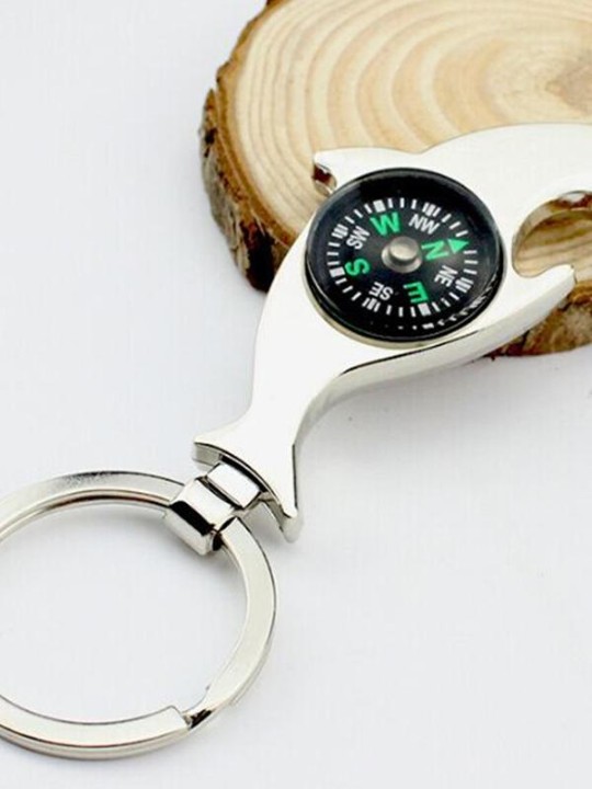 Utsökt mode hajar form nyckelring kompass midja spänne nyckelringar Tillbehör
