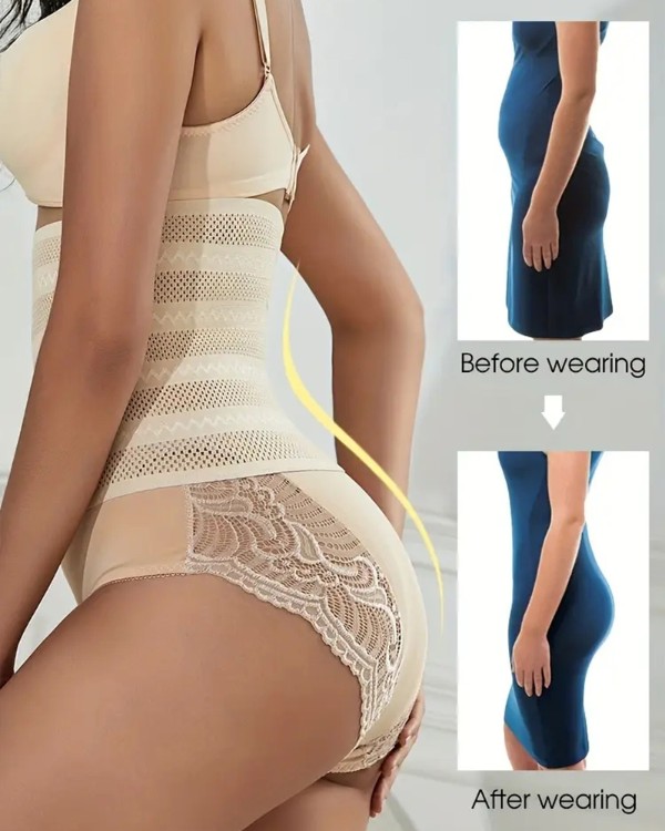 ChicMe ShapeSculpt Lace Seamless Shapewear Tummy Control Girdle Panties Butt Lifter Lace Body Shaper