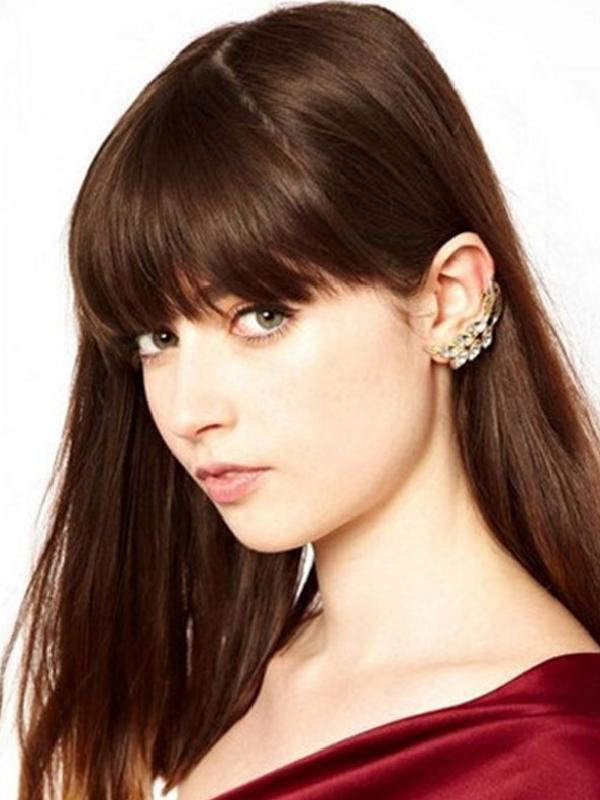 Mode unisexe nouvelle personnalité Crystal Leaves Design Ear Clip Boucles d&#39;oreilles