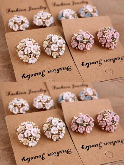 Örhängen för kvinnor Brincos Grande Pendientes Mujer 2015 boucle Smycken Dammode Blomörhängen