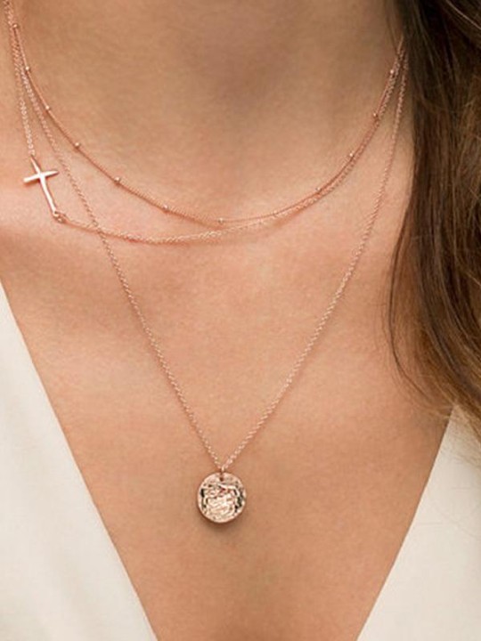 Nýr Glæsilegur Lovely Cross Shape Chain Pendant Hálsmen Skartgripabúnaður