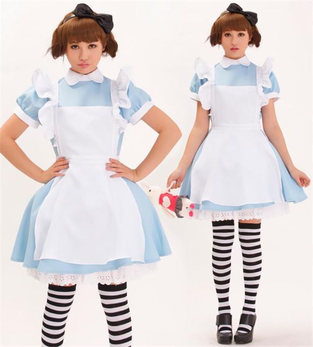 Sexig fransk maiddräkt Uniformdräkt Lolita Style Maid Rollspel Cosplay