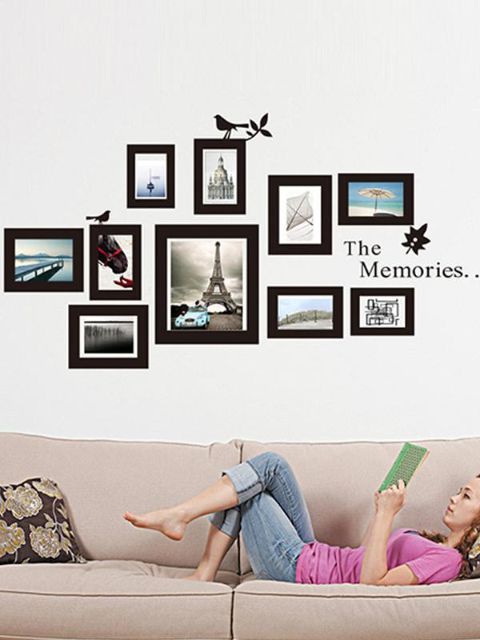 DIY Photo Cadre Photo Ensemble Mur Noir Autocollant Vinyle Decal Décor À La Maison Art