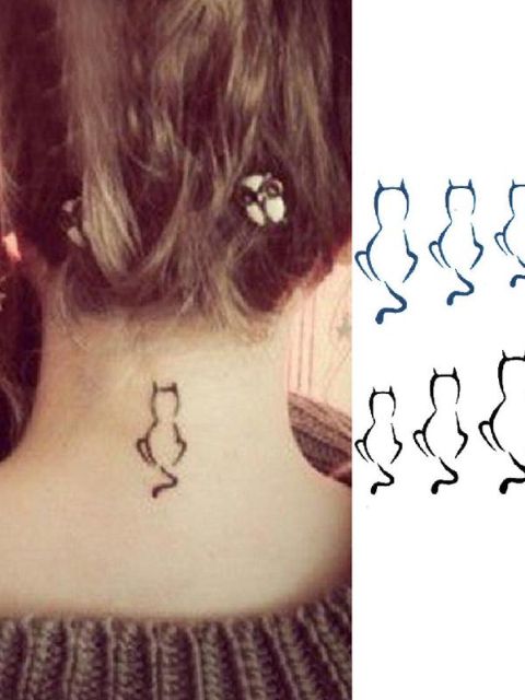 Kreative Cartoon Sexy Katze Wasserdichte Tattoo Aufkleber Abziehbilder Temporäre Tätowierung