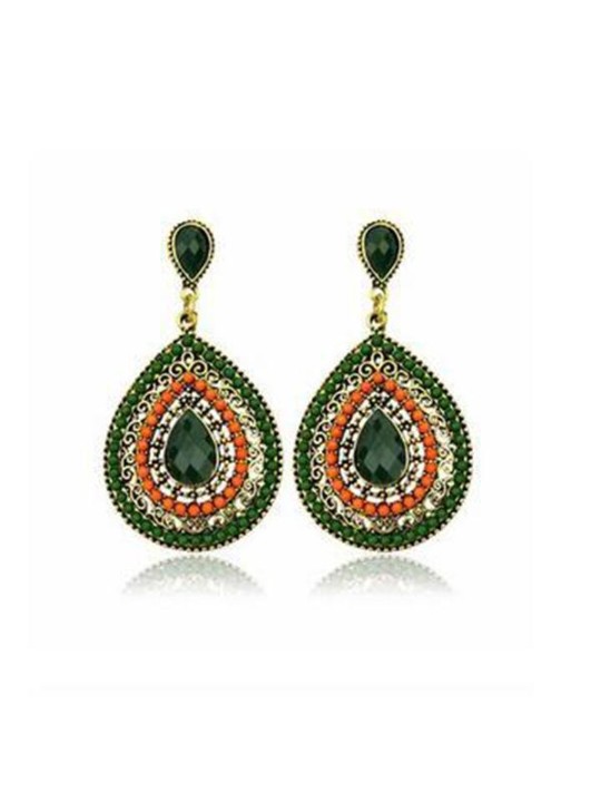 Mulheres Moda Vintage Hot Strass Brincos Lágrima Em Forma De Gota Brincos De Vidro Brincos Para Festa