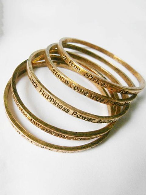 Trendy Fashion Vintage Bronze Letters Printed Charm Bracelet Cuff Bangle For Women Fashion Jewelry