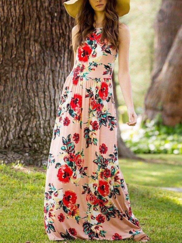 Posy Lane Boho Floral Print Long Sleeve Maxi Dress