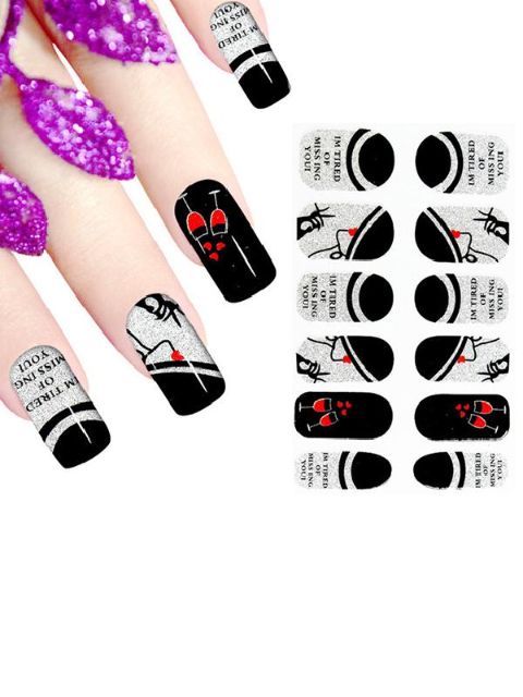 Hot Sale Kvinders elegante nye DIY skinnende klistermærke Neglekunstoverføringsbilleder Negleindpakninger Negleværktøjer Manicure