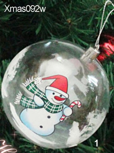 Romantic Design Christmas Decorations Ball Transparent Plastic Christmas Clear Bauble Ornament Gift Present