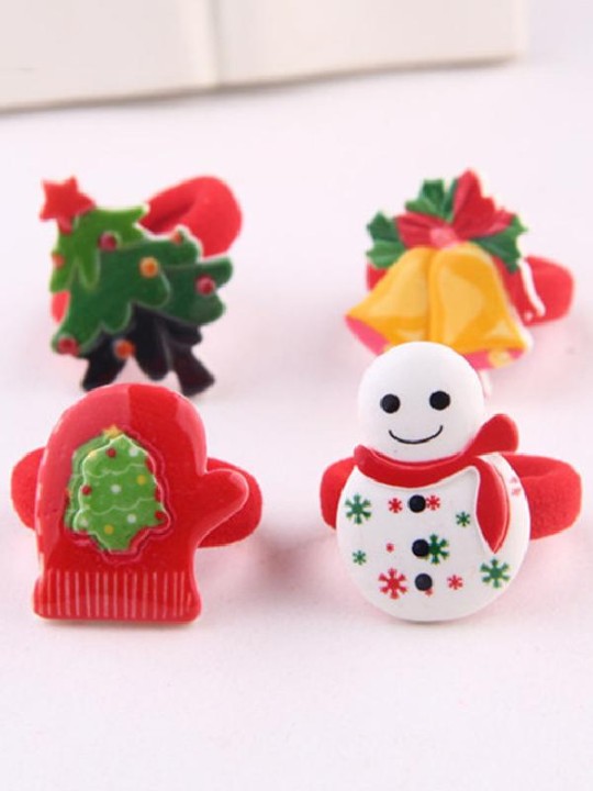 Miúdos Meninas Moda Dos Desenhos Animados de Natal Europeu Elásticos de Cabelo Ghildren Banda de Anel de Cabelo de Borracha