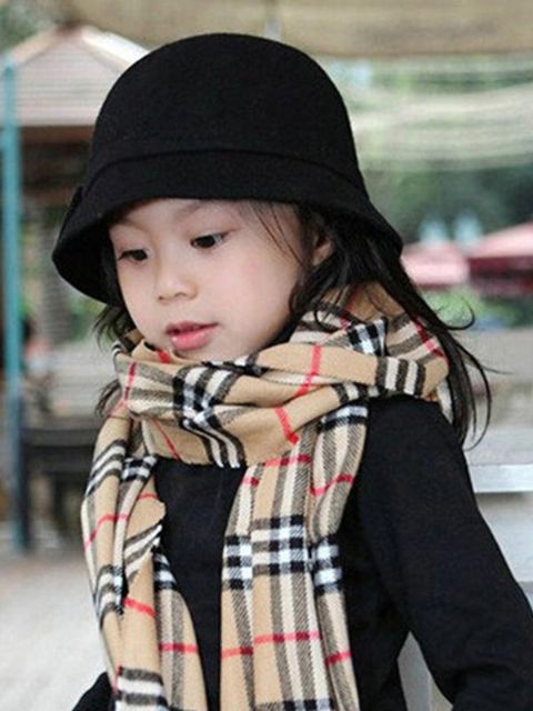 Children Boys And Girls New Winter Tassels  Plaid Scarves Cashmere Warm Scarves