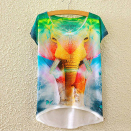 Uusi muoti naisten lyhythihainen graafinen painettu t-paita